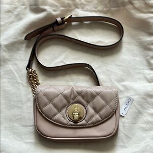 ALDO Quilted Light Pink Crossbody Bag